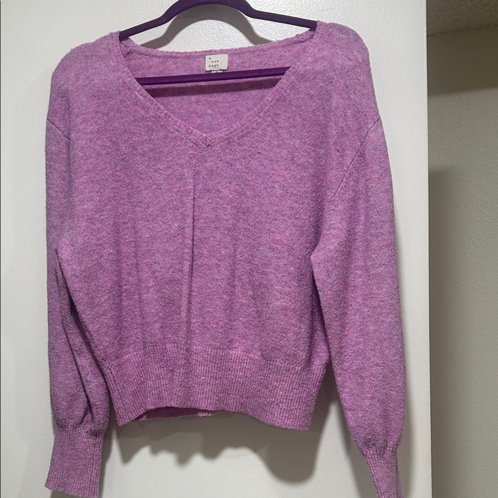 a new day Lavender V-Neck Sweater